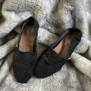 Toms Black Crochet Alpargata size 6.5